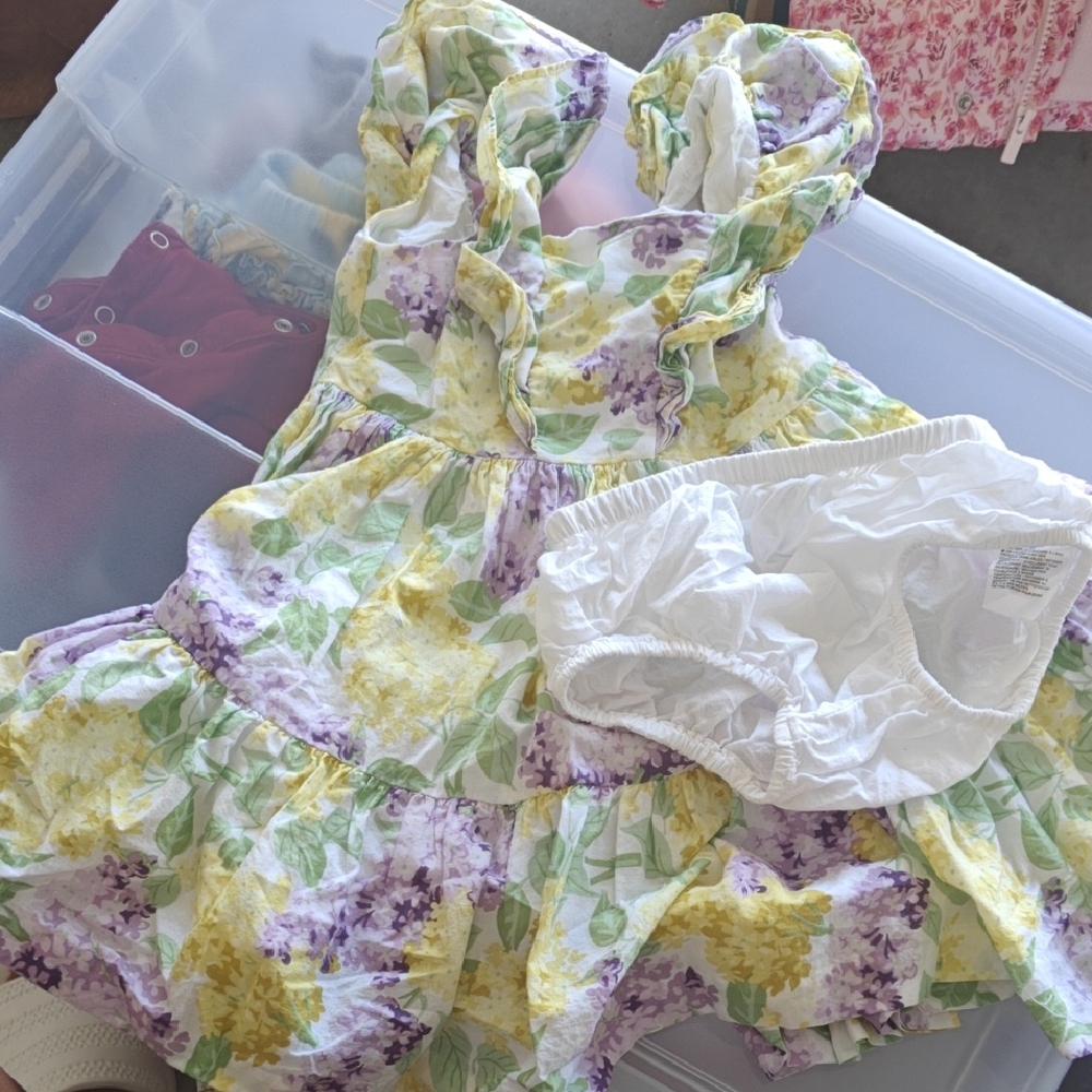Janie and Jack Yellow and Purple Floral Dress